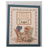 vtg holly hobbie needlepoint