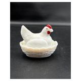 vintage Westmoreland milk glass Hen on Nest