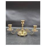 baldwin brass 3 arm candleabra candle holder