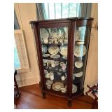 Antique curved glass china cabinet NO CONTENTS