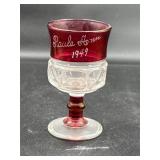 1949 ruby-stained souvenir wine glass
