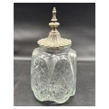 Glass Vanity Jar with Victorian Lid