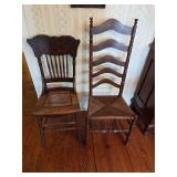 Vintage press back ladder back chairs