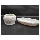vintage milk glass planters