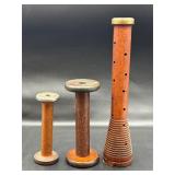 Vintage Wood Industrial Spool Yarn Spindle bobbin