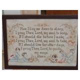 vintage needlepoint Now I Lay me down to sleep