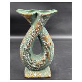 Vintage MCM Savoy Double Speckle on Green Vase