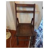 Vintage wood slat folding chair
