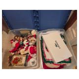 2 totes and vintage Christmas decor