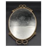 vintage French-style oval mirror Perfume tray