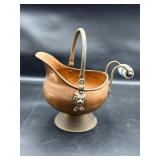 Small copper coal scuttle planter