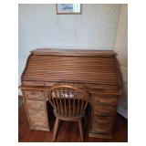 Vintage roll top desk and chair