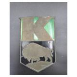 c 1940 1950 vintage Kaiser Buffalo Hood Emblem