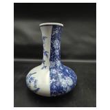 Vintage Chinese porcelain vase blue Flowers