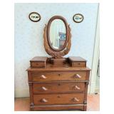 Victorian Eastlake style dresser tilting mirror