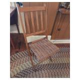 Vintage wood slat folding chair