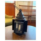 Antique tin lantern candle holder