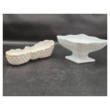 vibtage milk glass planters