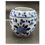 Vintage blue & white vase