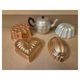 Aluminum teapot and jello molds
