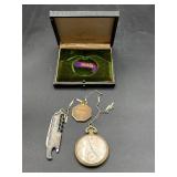 Antique South Bend pocket watch medal
