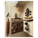 Vintage spice rack and contents