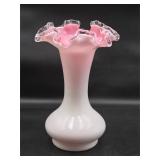 Vtg Fenton Crest Ruffled Crimped Edge Vase 8
