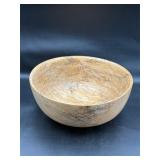 Signed Spalted wood hand-turned wooden bowl