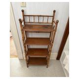 Vtg MCM Bamboo Rattan Burnt Bookcase Shelf