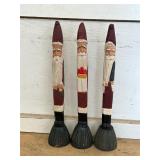 vintage folk art wooden Santa Claus pencil figures