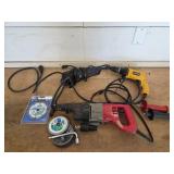 Electric Sawzall drywall drill & angle grinder