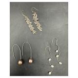 Sterling silver posts set of 3 earrings