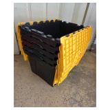 5 plastic totes