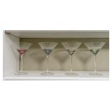 Swirl glass martini glasses