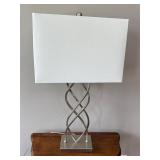Modern metal silver tone table lamp