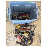 Tote no lid and assorted tools