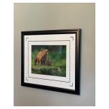 Signed Pat McManus Grizzly Bear Mom Cubs Art Print