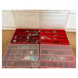 Lot of 4 hardware organizers with hardware