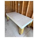Rolling Work table on large casters 35x72ï¿½ 28tall