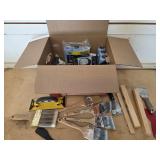 Painting supplies rollers scrapers and brushes