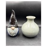 Modern decor Ceramic Bud vase & gnome