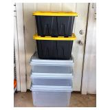 Lot of 5 totes with lids
