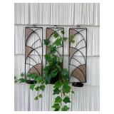 Lot of 3 candle plant holders wall hanging