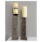 Wooden candle holders rustic decor
