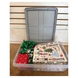 Tote of Christmas holiday bows ribbon ect