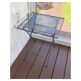 Lightweight metal folding table blue