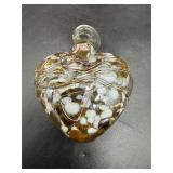 handcrafted blown glass heart ornament