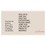 Pick up Information Please review Details Below!