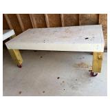 Rolling Work table on large casters 35x72ï¿½ 28tall