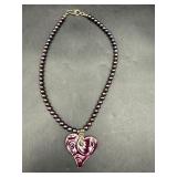 ceramic heart necklace W 925 attachment on heart